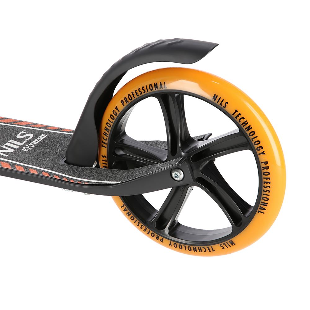 NILS EXTREME HM0107 City Scooter Weiß-Orange, Freizeitroller, ABEC-7, Handbremse, bis 100 kg