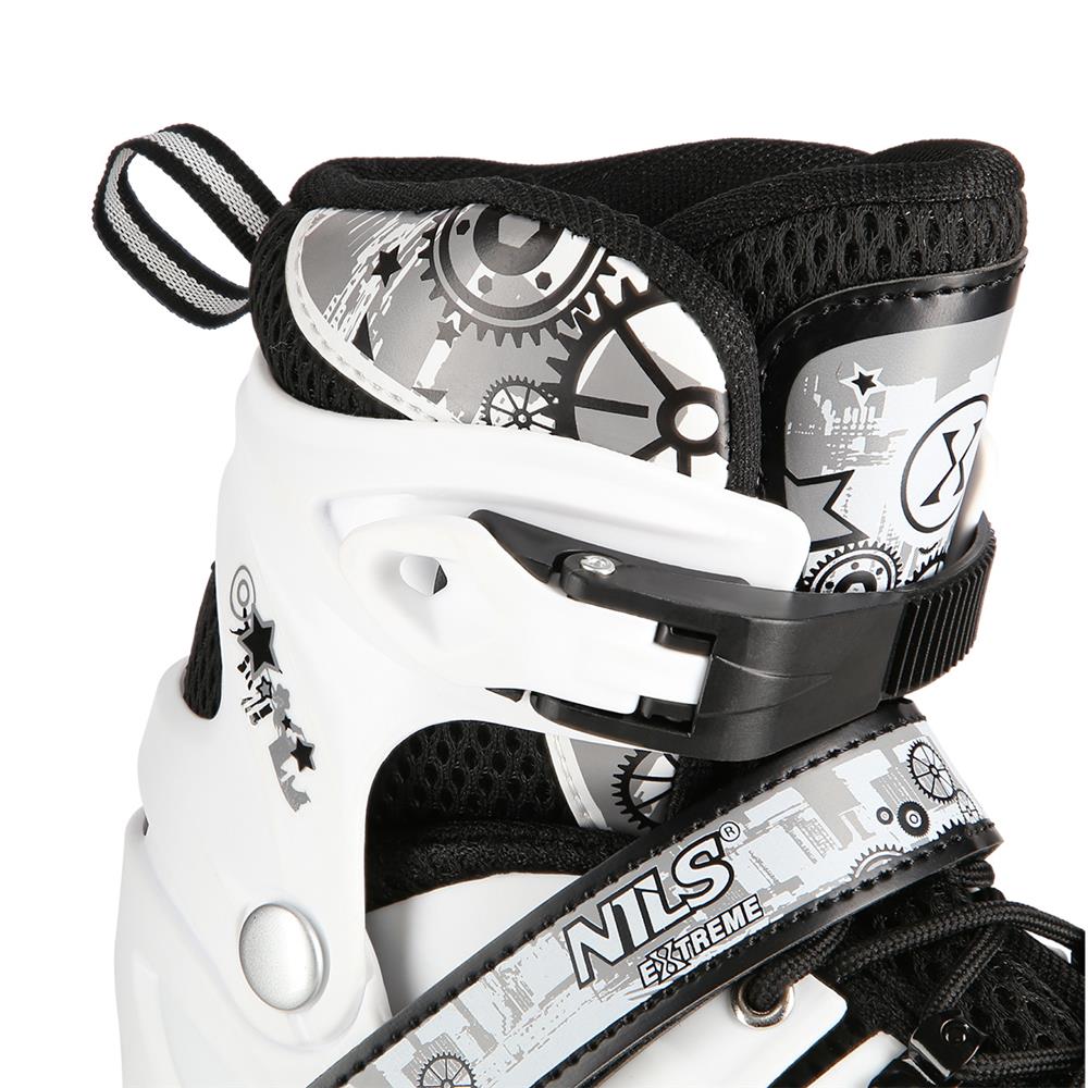 NILS EXTREME NH10905 4in1 LED Inliner Schlittschuhe Rollschuhe Gr. 39-42, Weiß, verstellbar