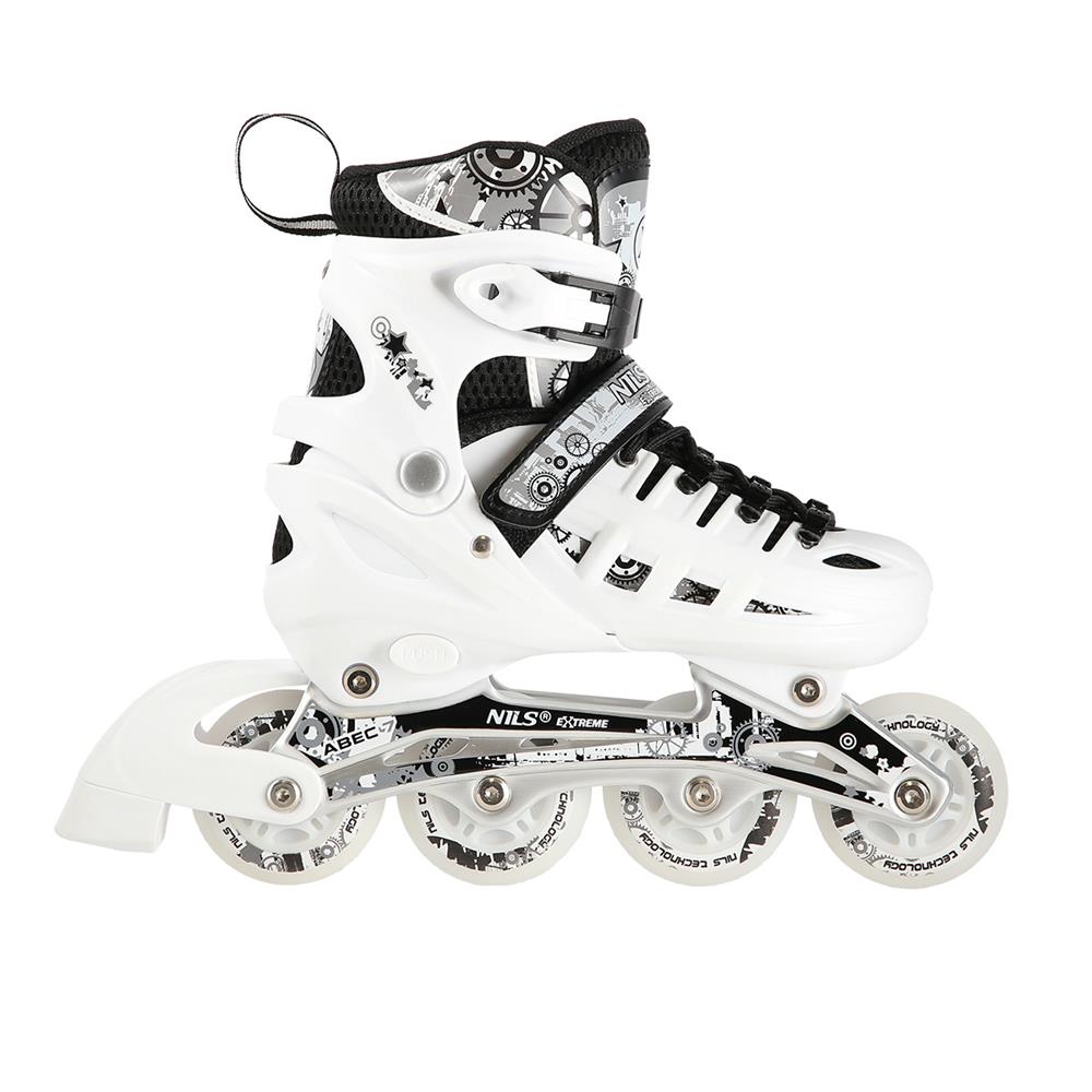 NILS EXTREME NH10905 4in1 LED Inliner Schlittschuhe Rollschuhe Gr. 31-34, Weiß, verstellbar