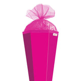 Roth Schultüte-Rohling/Basteltüte, pink, 85cm, eckig, Rot(h)-Spitze, mit Tüllverschluss