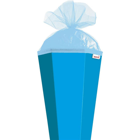 Roth Extra große XXL Schultüte-Rohling/Basteltüte, pazifikblau, 100cm, eckig, Rot(h)-Spitze, mit Tüllverschluss