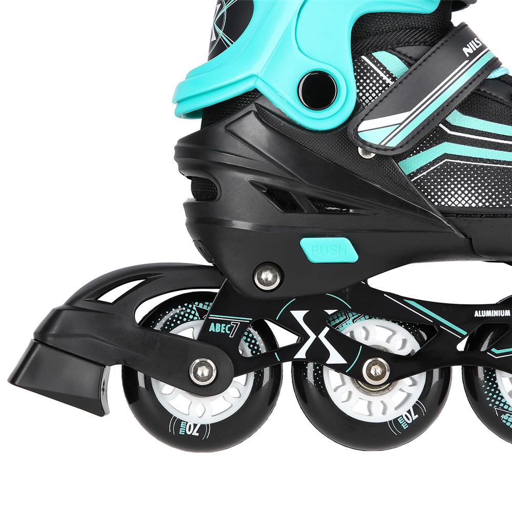 NILS EXTREME NH18190 2in1 Inliner Schlittschuhe Kinder Gr. 34-38, Schwarz-Blau, verstellbar