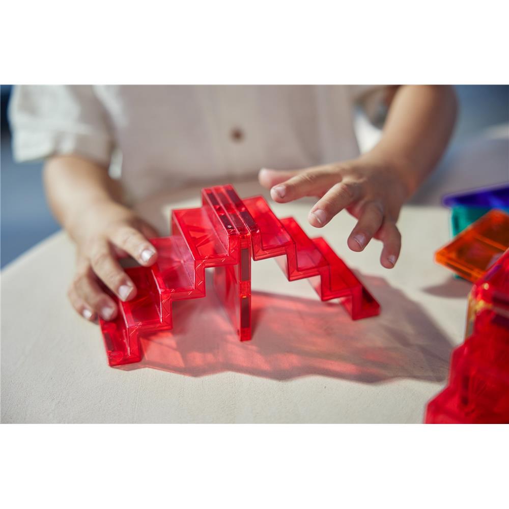 Cleverclixx Treppen Set Knallfarben 34 Teile, Magnetspielzeug, erweiterbare Sets
