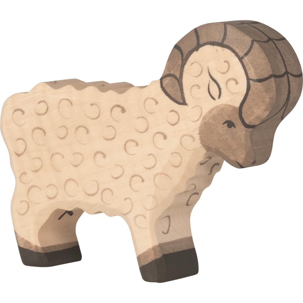 Holztiger Holzfigur - Widder, Holzspielzeug, ab 3 Jahren