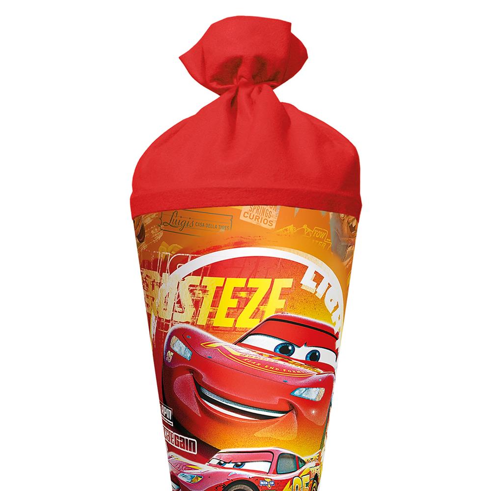 Roth Schultüte Disney Cars mit Folieneffekt, 70cm, rund, mit Rot(h)-Spitze und rotem Filzverschluss