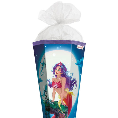 Roth Schultüte Magische Meerjungfrau, 85cm, eckig, Rot(h)-Spitze, Tüllverschluss