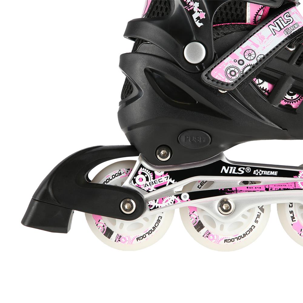 NILS EXTREME NH10905 4in1 LED Inliner Schlittschuhe Rollschuhe Gr. 39-42, Rosa, verstellbar