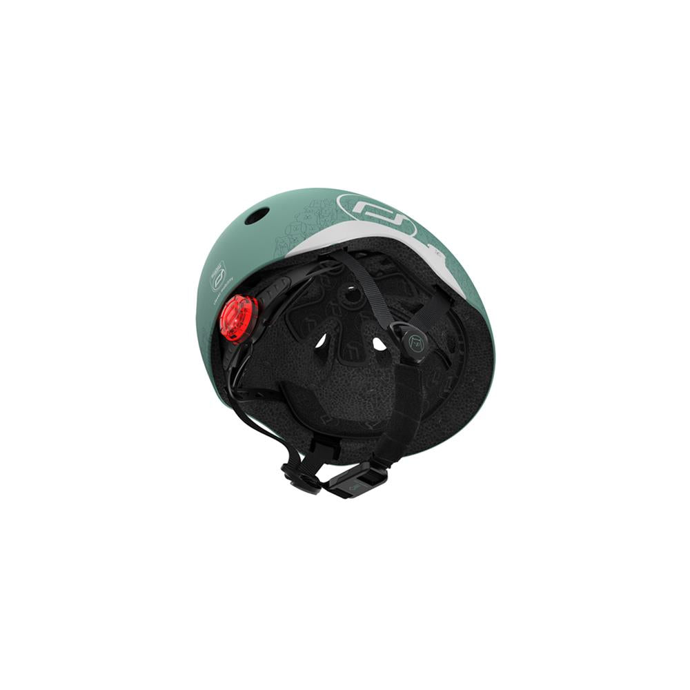 Scoot & Ride Kinderhelm Größe XXS-S (45-51 cm) reflective forest - Schutzhelm mit LED-Licht