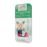 Cleverclixx Mini Tiles Pack Pastellfarben 28 Teile, kompaktes Design für unterwegs ToGo, inklusive Aufbewahrungsbox, Magnetspielzeug