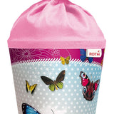 Roth Schultüte Butterfly, 70cm, rund, Rot(h)-Spitze, Filzverschluss, Glitter