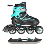 NILS EXTREME NH18190 2in1 Inliner Schlittschuhe Kinder Gr. 29-33, Schwarz-Blau, verstellbar
