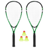 NILS Crossminton-Set, Grün, 2x Schläger, 3x Federbälle (Speeders), 1x Schutzhülle