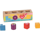 goki Sort Box LOVE – Holzspielzeug mit 4 Buchstaben, fördert Motorik, für Kinder ab 1 Jahr
