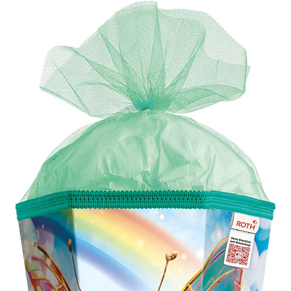 Roth Schultüte Rainbow Butterfly, 85cm, eckig, Rot(h)-Spitze, Tüllverschluss