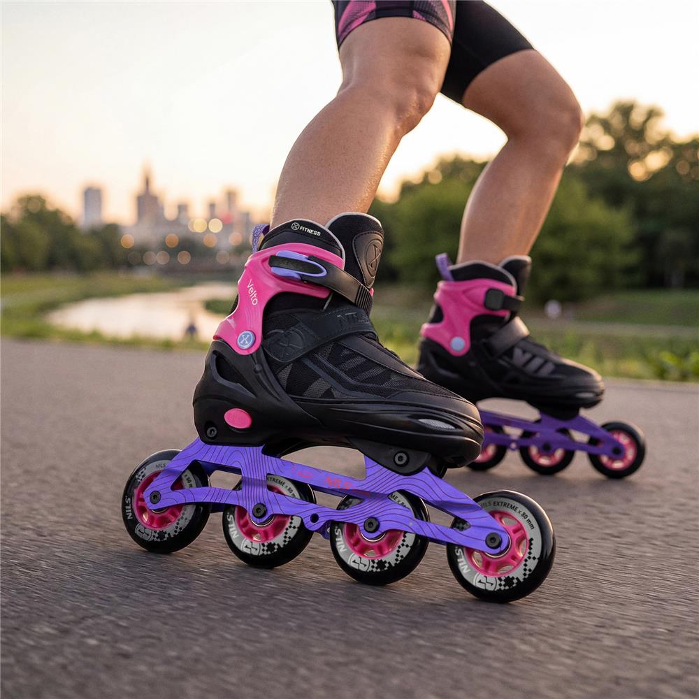 NILS EXTREME NA684 VELTO Inlineskates Inliner Kinder Gr. 35-38, Rosa, größenverstellbar