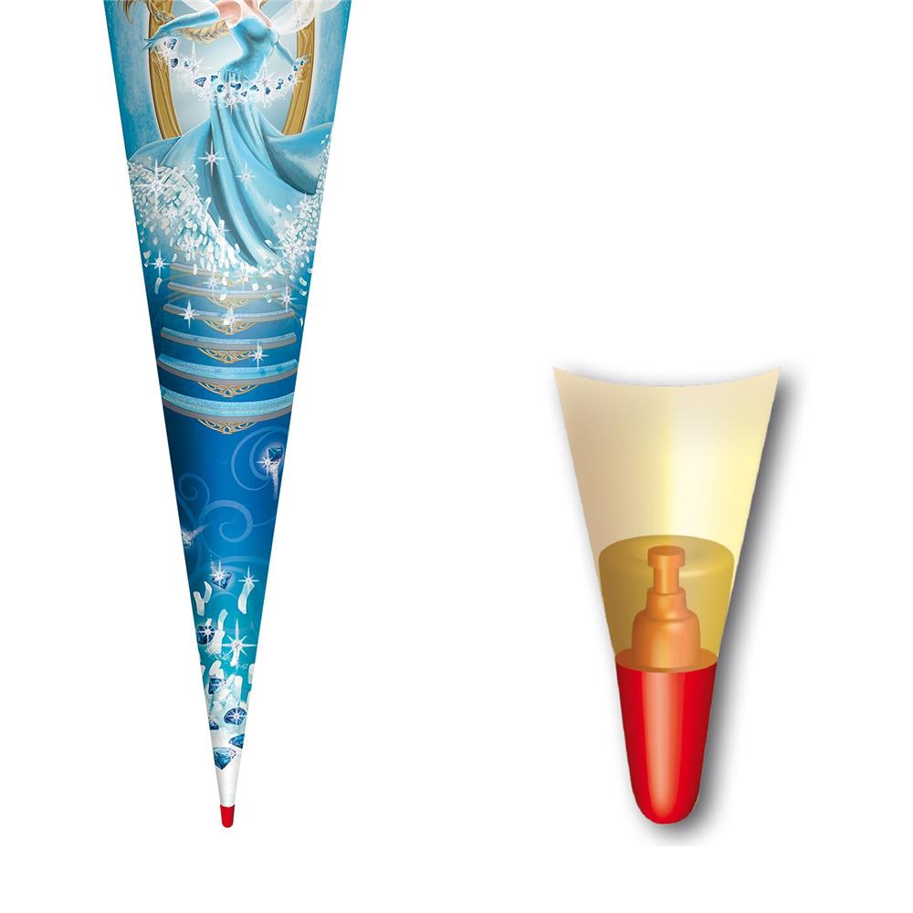 Roth Schultüte Kristallprinzessin, 70cm, rund, Rot(h)-Spitze, Filzverschluss, Glitter