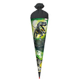Roth Schultüte Dinosaurier Robo-Rex, 70cm, rund, Rot(h)-Spitze, Filzverschluss, Glanzfolie