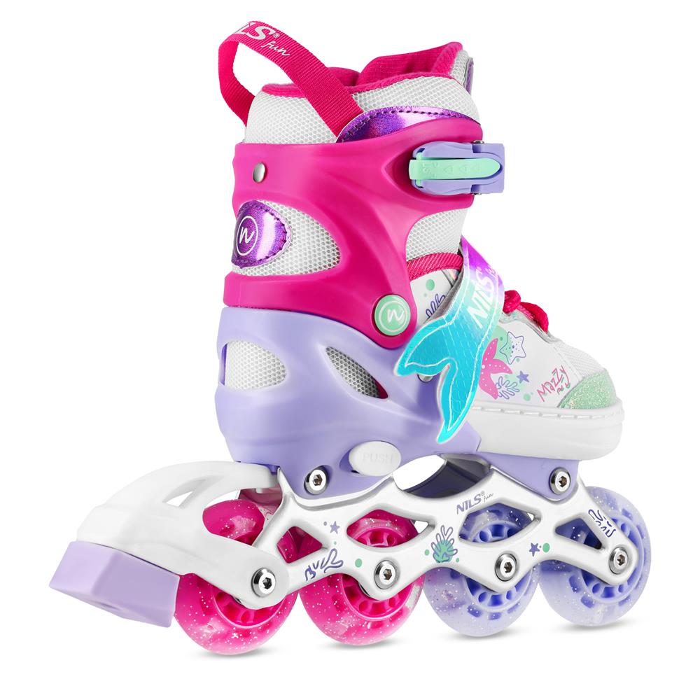 NILS FUN NH18150 MAZZY 4in1 LED Inliner Schlittschuhe Rollschuhe Gr. 31-34, verstellbar