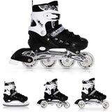 NILS EXTREME NH10905 4in1 Inliner Schlittschuhe Rollschuhe Gr. 35-38, Schwarz, verstellbar
