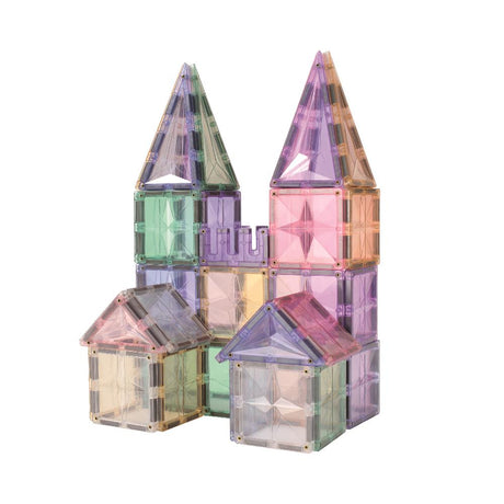 Cleverclixx Großer Kreativ-Bausatz in Pastellfarben 125 Teile, Magnetfliesen, Magnetspielzeug