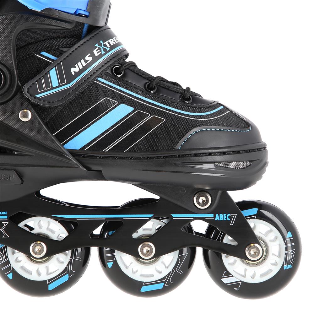 NILS EXTREME NH18191 2in1 Inliner Schlittschuhe Kinder Gr. 29-33, Schwarz-Blau, verstellbar