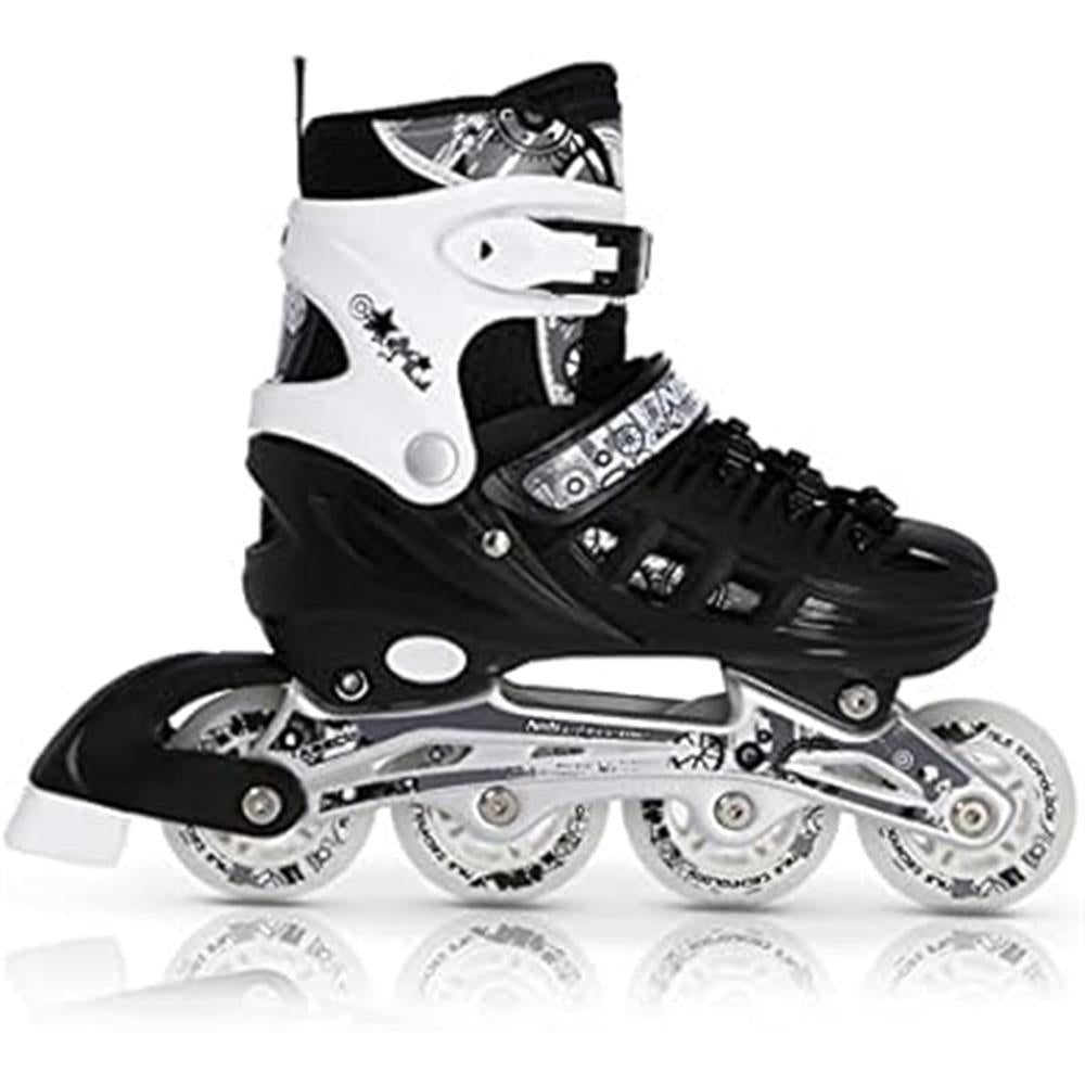 NILS EXTREME NH10905 4in1 Inliner Schlittschuhe Rollschuhe Gr. 31-34, Schwarz, verstellbar