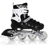 NILS EXTREME NH10905 4in1 Inliner Schlittschuhe Rollschuhe Gr. 31-34, Schwarz, verstellbar