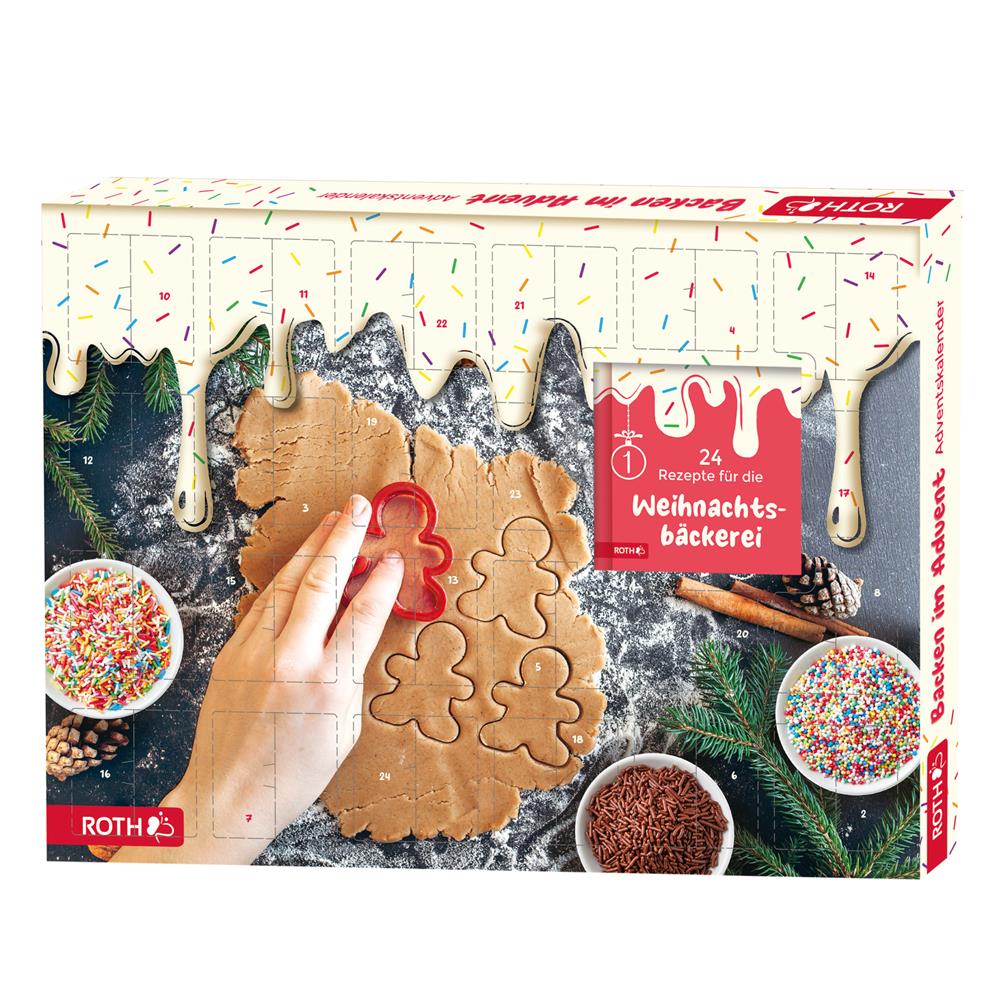 Roth Backen im Advent Adventskalender – 24 Backutensilien & Rezeptbuch für Plätzchenduft im Advent