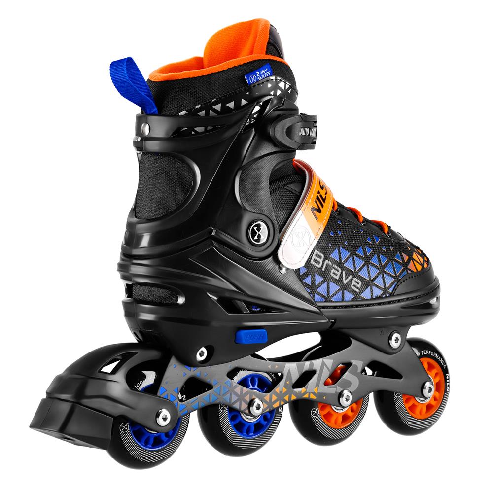 NILS EXTREME NH18190A BRAVE 2in1 Inliner Schlittschuhe Gr. 39-43, Blau, verstellbar