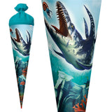 Roth Schultüte Dino Mosasaurus, 70cm, rund, Rot(h)-Spitze, Filzverschluss