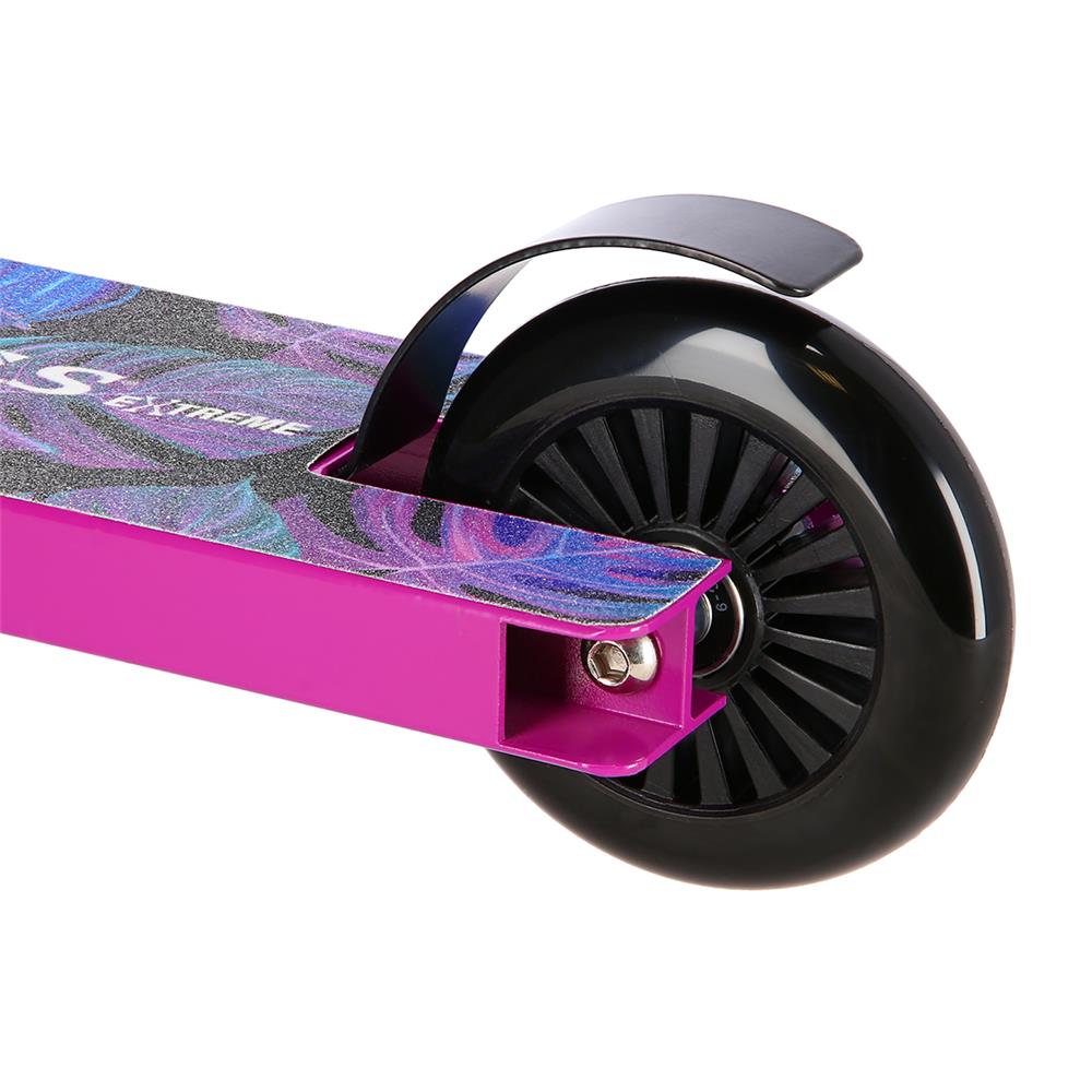NILS EXTREME HS021 LEAVES Stunt Scooter Pink, Freestyle Roller, ABEC-9, bis 100 kg