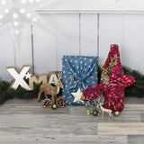 Roth Geschenktuch 3er Set X-Mas Furoshiki nachhaltig 2x 50 x 50 cm, 1x 80 x 80 cm