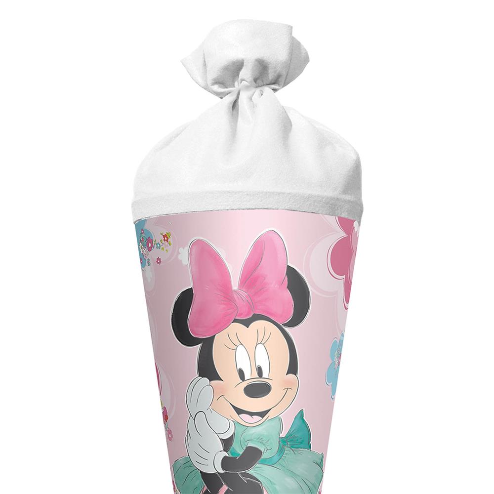 Roth Schultüte Disney Minnie Maus, 70cm, rund, mit Rot(h)-Spitze und weißem Filzverschluss