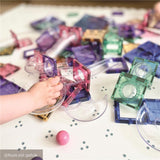 Cleverclixx Kugelbahn-Bausatz Clever in Pastellfarben 110 Teile, Murmelbahn, Magnetfliesen, Magnetbausteine