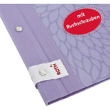 Roth Zeugnismappe Pattern mit Buchschrauben Lila Paradise, mit 12 A4 Klarsichthüllen, im Buchleineinband
