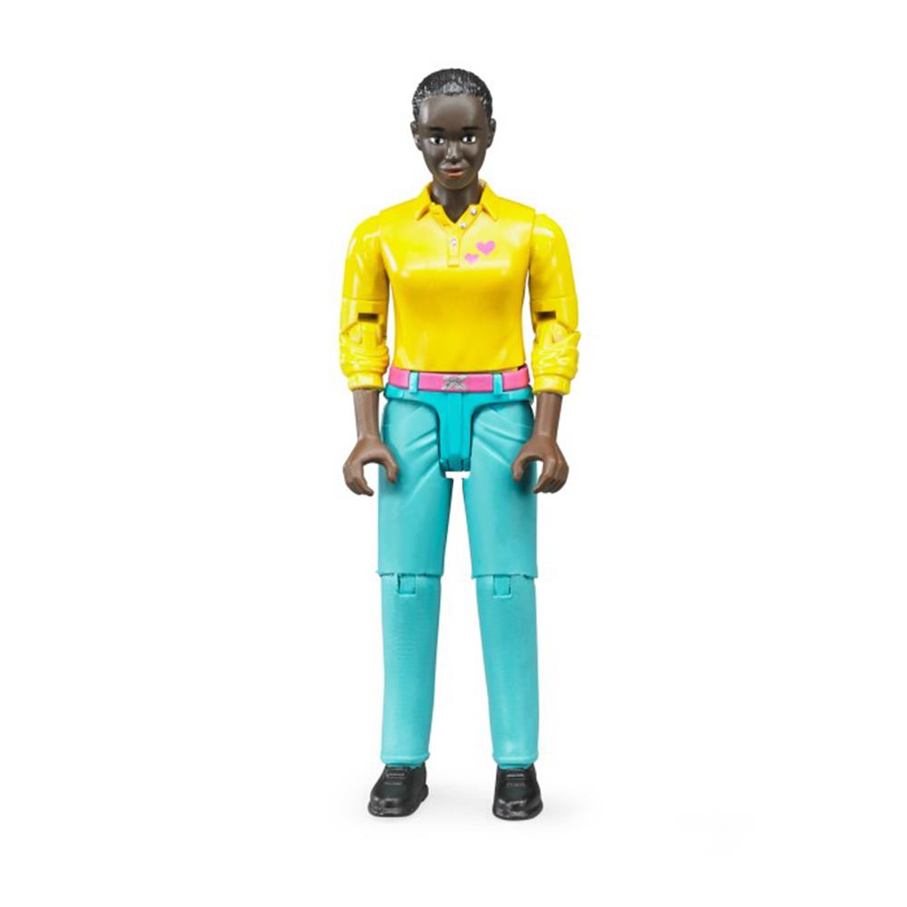 Bruder 60004 - bworld Frau mit dunklem Hauttyp und türkiser Hose, 1:16