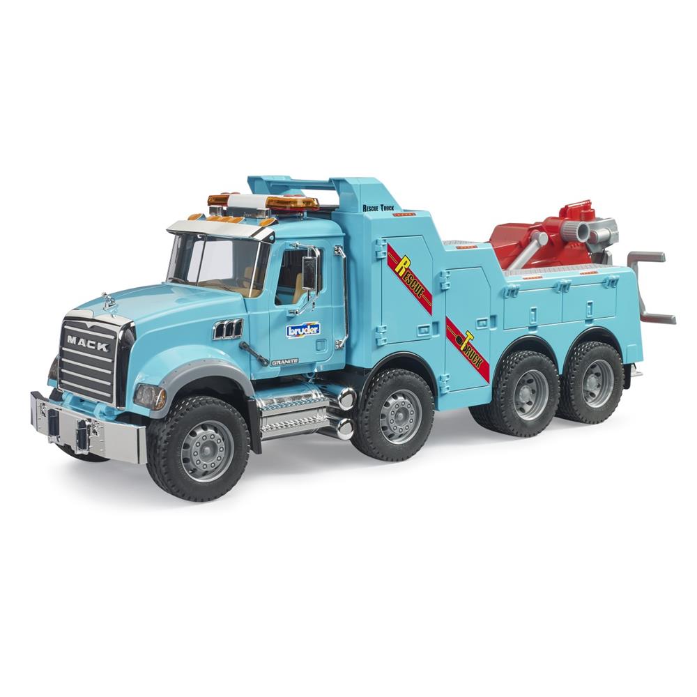 Bruder 02831 – Mack Granite Abschlepp-LKW mit Light & Sound Modul, Maßstab 1:16