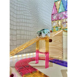 Cleverclixx Autobahn-Bausatz in Pastellfarben 80 Teile, Magnetspielzeug Rennstrecke mit Auto & Verkehrsschilder