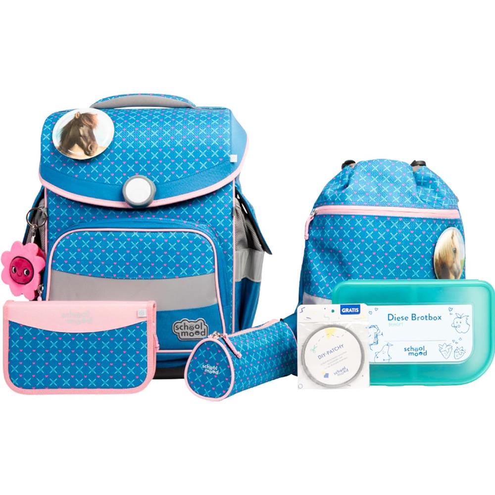 School-Mood Schulranzenset Timeless Pro Mila (Pferd), 7-teilig