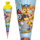 Roth Schultüte Paw Patrol, 70cm, rund, mit Rot(h)-Spitze und gelbem Filzverschluss