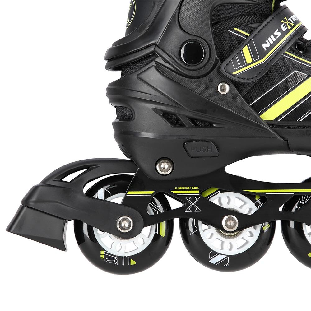 NILS EXTREME NH18191 2in1 Inliner Schlittschuhe Kinder Gr. 34-38, Schwarz-Limettengrün, verstellbar