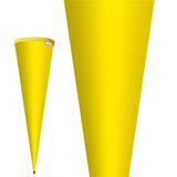 Roth Schultüte-Rohling/Basteltüte, gelb, 70cm, rund, Rot(h)-Spitze, ohne Verschluss