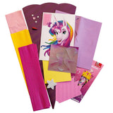 Roth Schultüte-Bastelset, Einhornportrait, 68cm, eckig, Rot(h)-Spitze, Kreppverschluss