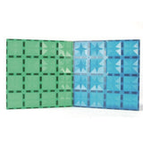 Cleverclixx Große Grundplatten Blau Grün 2er Set, Stabilisierung für Magnetbausteine, kompatibles Zubehör, große Bauweise