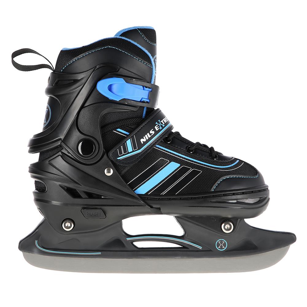 NILS EXTREME NH18191 2in1 Inliner Schlittschuhe Kinder Gr. 34-38, Schwarz-Blau, verstellbar