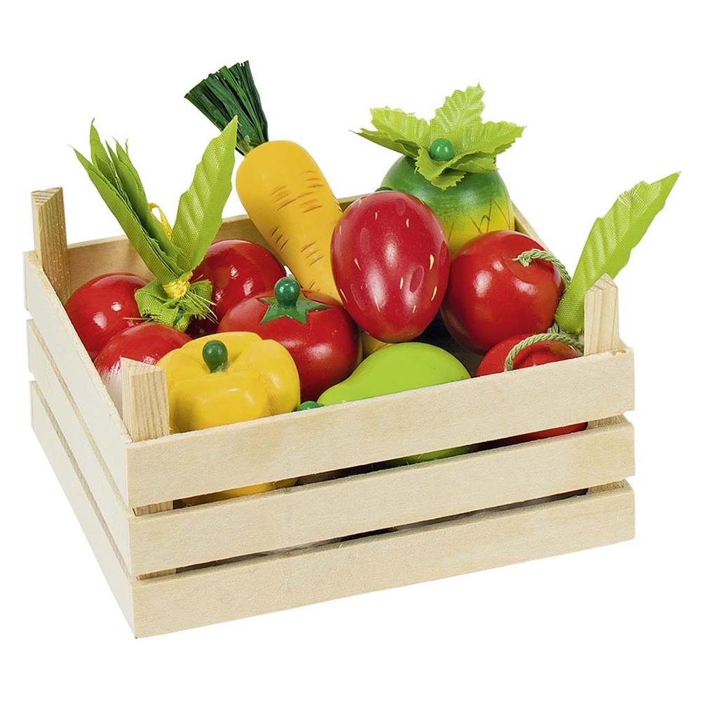 Goki Obst und Gemüse in Kiste - Zubehör für Kaufladen