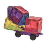 Cleverclixx Auto-Bausatz in Knallfarben 25 Teile, Magnetspielzeug Auto mit Rädern, Erweiterungsset