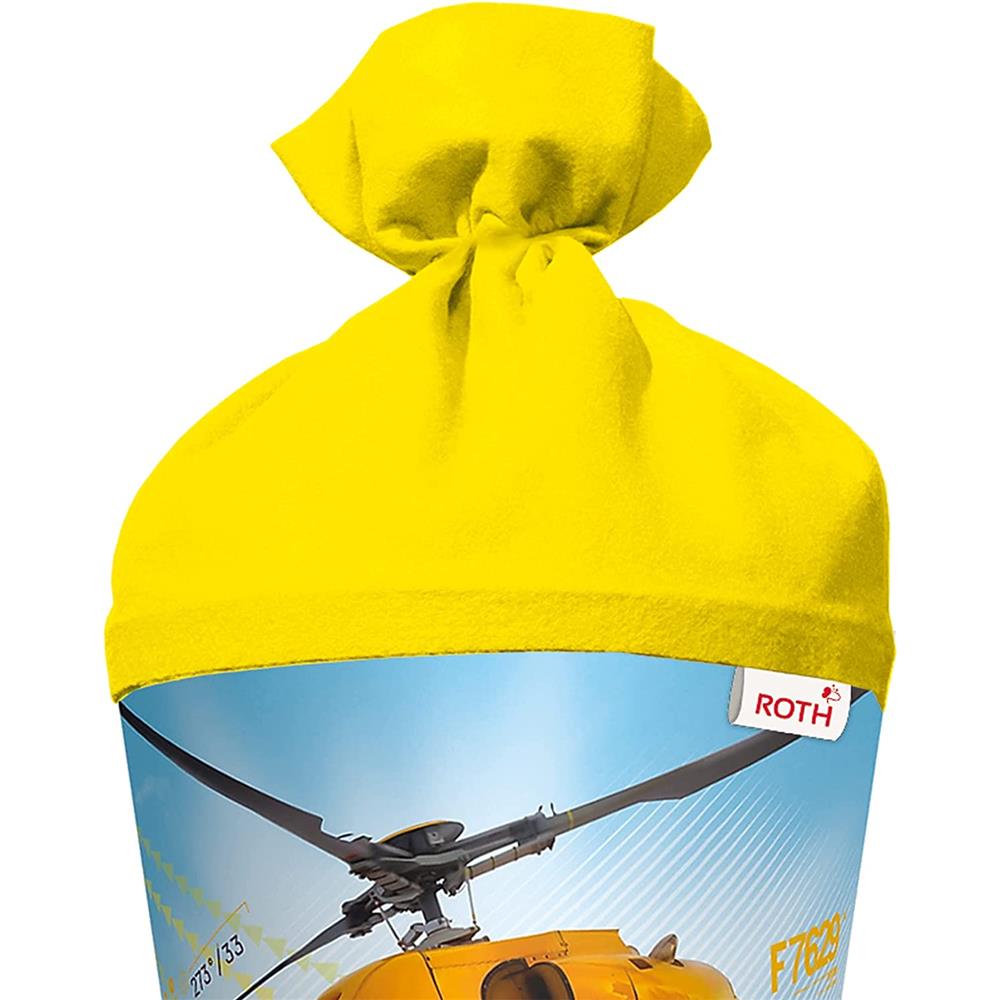 Roth Schultüte Helikopter, 70cm, rund, Rot(h)-Spitze, Filzverschluss