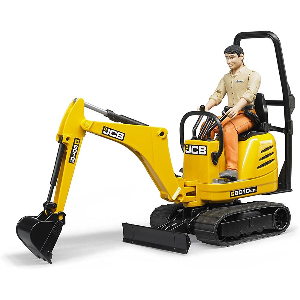 Bruder 62002 - JCB Mikrobagger 8010 CTS, 1:16, und Bauarbeiter