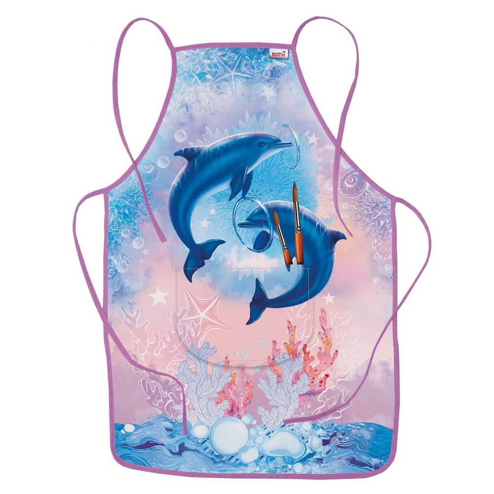 Roth Kinderschürze Delfine, Bastelschürze, Malschürze, Werkenschürze